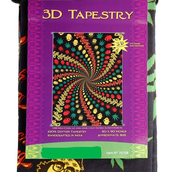 Cheech & Chong Rasta Spiral Tapestry ~ Officially Licensed ~ 60" x 90" ~ New! - Picture 4 of 4